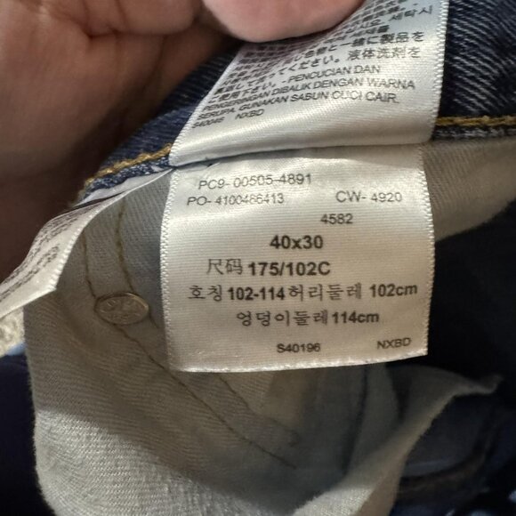 Levis 505 Jeans Mens 40x30 Blue Denim Regular Fit Straight Leg Medium Wash - Picture 7 of 13